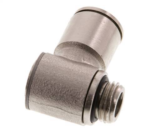 12mm x G1/4'' 90deg Elbow L-shape Push-in Fitting with Male Threads Brass NBR Rotatable
