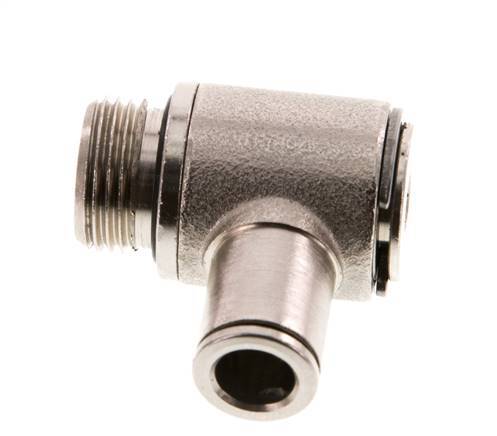 8mm x G3/8'' 90deg Elbow L-shape Push-in Fitting with Male Threads Brass NBR Rotatable