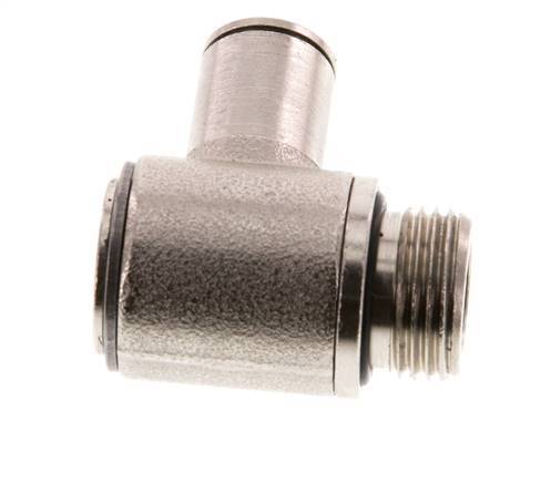 8mm x G3/8'' 90deg Elbow L-shape Push-in Fitting with Male Threads Brass NBR Rotatable