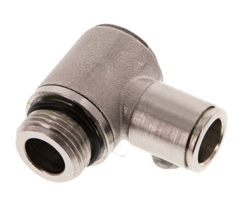 10mm x G3/8'' 90deg Elbow L-shape Push-in Fitting with Male Threads Brass NBR Rotatable