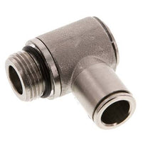 10mm x G3/8'' 90deg Elbow L-shape Push-in Fitting with Male Threads Brass NBR Rotatable
