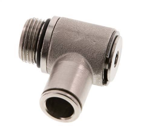 10mm x G3/8'' 90deg Elbow L-shape Push-in Fitting with Male Threads Brass NBR Rotatable