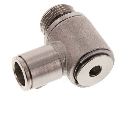 10mm x G3/8'' 90deg Elbow L-shape Push-in Fitting with Male Threads Brass NBR Rotatable