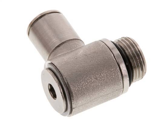 10mm x G3/8'' 90deg Elbow L-shape Push-in Fitting with Male Threads Brass NBR Rotatable