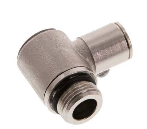 10mm x G3/8'' 90deg Elbow L-shape Push-in Fitting with Male Threads Brass NBR Rotatable