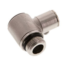 10mm x G3/8'' 90deg Elbow L-shape Push-in Fitting with Male Threads Brass NBR Rotatable