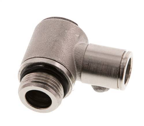 10mm x G3/8'' 90deg Elbow L-shape Push-in Fitting with Male Threads Brass NBR Rotatable