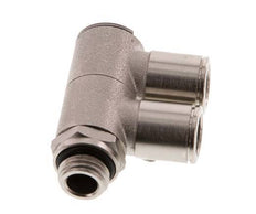 10mm x G1/4'' 2-way Manifold Push-in Fitting with Male Threads Brass NBR Rotatable