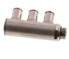 6mm x G1/4'' 3-way Manifold Push-in Fitting with Male Threads Brass NBR Rotatable