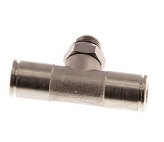 8mm x G1/8'' Inline Tee Push-in Fitting with Male Threads Brass NBR Rotatable