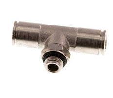 8mm x G1/8'' Inline Tee Push-in Fitting with Male Threads Brass NBR Rotatable