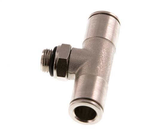8mm x G1/8'' Inline Tee Push-in Fitting with Male Threads Brass NBR Rotatable