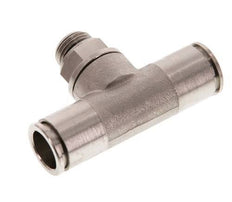 12mm x G1/4'' Inline Tee Push-in Fitting with Male Threads Brass NBR Rotatable