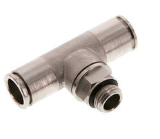 12mm x G1/4'' Inline Tee Push-in Fitting with Male Threads Brass NBR Rotatable