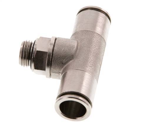 12mm x G1/4'' Inline Tee Push-in Fitting with Male Threads Brass NBR Rotatable