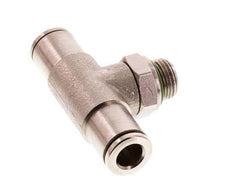6mm x G1/8'' Inline Tee Push-in Fitting with Male Threads Brass FKM Rotatable