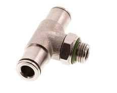 6mm x G1/8'' Inline Tee Push-in Fitting with Male Threads Brass FKM Rotatable