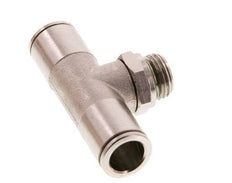 10mm x G1/4'' Inline Tee Push-in Fitting with Male Threads Brass FKM Rotatable