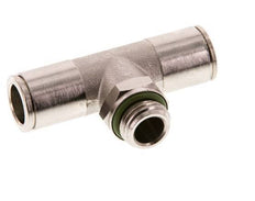 10mm x G1/4'' Inline Tee Push-in Fitting with Male Threads Brass FKM Rotatable
