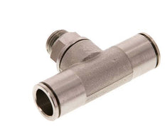 12mm x G1/4'' Inline Tee Push-in Fitting with Male Threads Brass FKM Rotatable