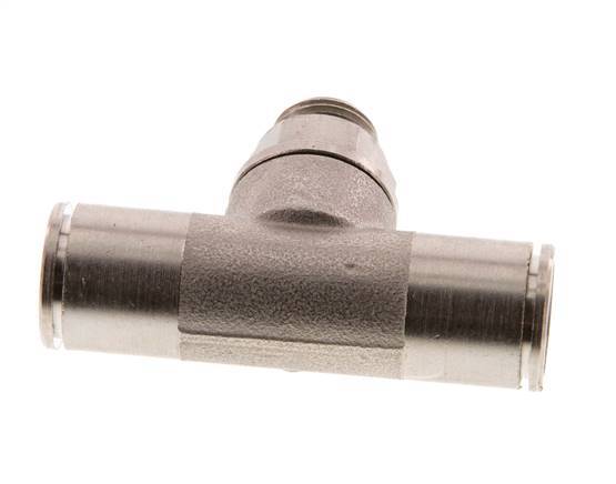 12mm x G1/4'' Inline Tee Push-in Fitting with Male Threads Brass FKM Rotatable