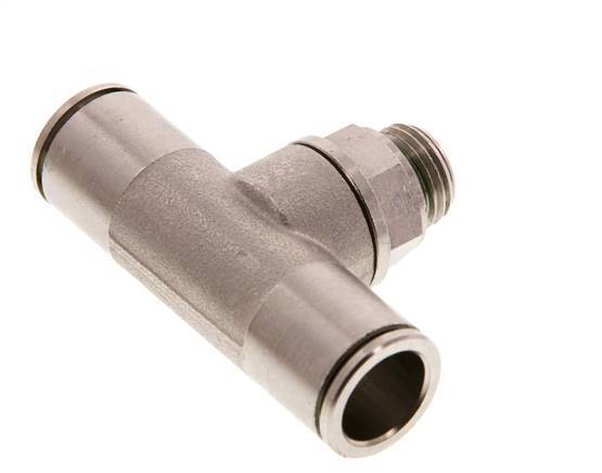 12mm x G1/4'' Inline Tee Push-in Fitting with Male Threads Brass FKM Rotatable