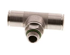 12mm x G1/4'' Inline Tee Push-in Fitting with Male Threads Brass FKM Rotatable