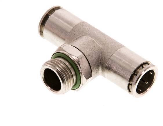 12mm x G3/8'' Inline Tee Push-in Fitting with Male Threads Brass FKM Rotatable