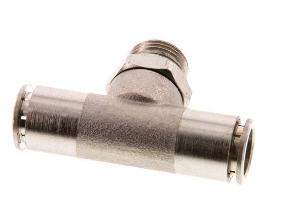 12mm x G3/8'' Inline Tee Push-in Fitting with Male Threads Brass FKM Rotatable
