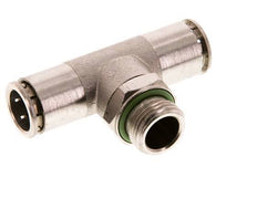 12mm x G3/8'' Inline Tee Push-in Fitting with Male Threads Brass FKM Rotatable