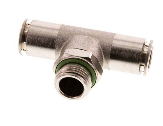 12mm x G3/8'' Inline Tee Push-in Fitting with Male Threads Brass FKM Rotatable
