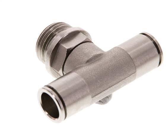 12mm x G1/2'' Inline Tee Push-in Fitting with Male Threads Brass FKM Rotatable