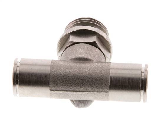 12mm x G1/2'' Inline Tee Push-in Fitting with Male Threads Brass FKM Rotatable