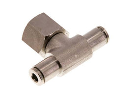 4mm x G1/4'' Inline Tee Push-in Fitting with Female Threads Brass NBR Rotatable