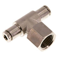 4mm x G1/4'' Inline Tee Push-in Fitting with Female Threads Brass NBR Rotatable