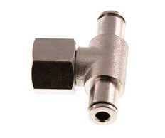 4mm x G1/4'' Inline Tee Push-in Fitting with Female Threads Brass NBR Rotatable