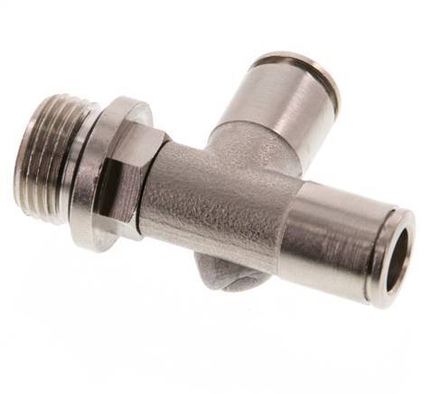 8mm x G3/8'' Right Angle Tee Push-in Fitting with Male Threads Brass NBR Rotatable