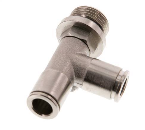 8mm x G3/8'' Right Angle Tee Push-in Fitting with Male Threads Brass NBR Rotatable