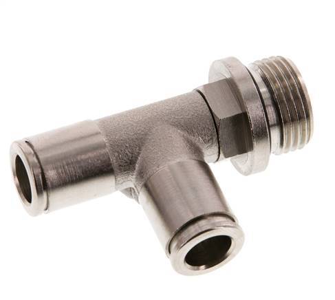 8mm x G3/8'' Right Angle Tee Push-in Fitting with Male Threads Brass NBR Rotatable