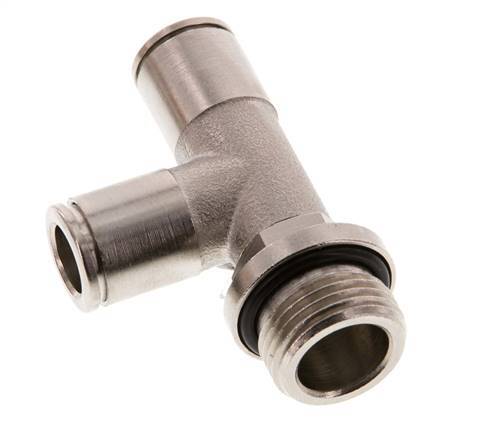8mm x G3/8'' Right Angle Tee Push-in Fitting with Male Threads Brass NBR Rotatable