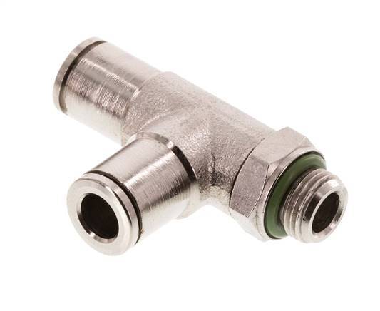 6mm x G1/8'' Right Angle Tee Push-in Fitting with Male Threads Brass FKM Rotatable