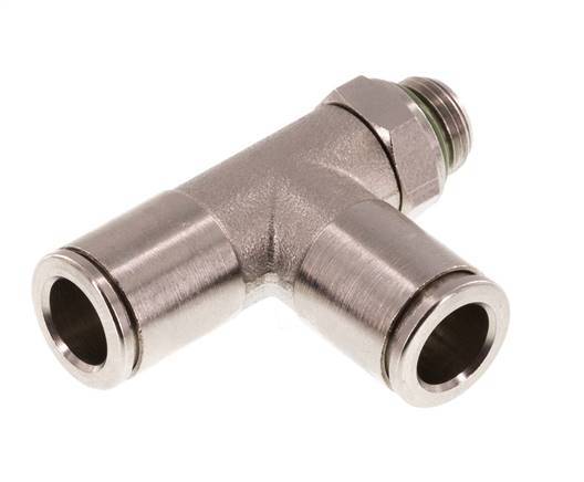 Racor en T en ángulo recto de 8mm x G1/8'' con rosca macho de latón FKM giratorio