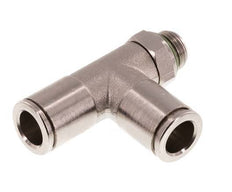 Racor en T en ángulo recto de 8mm x G1/8'' con rosca macho de latón FKM giratorio