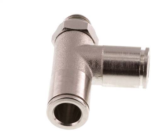 Racor en T en ángulo recto de 8mm x G1/8'' con rosca macho de latón FKM giratorio