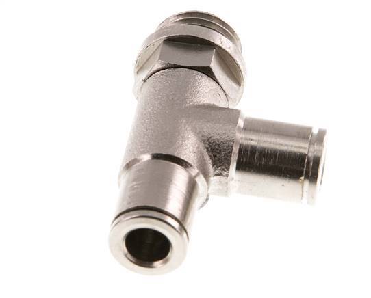 Racor en T en ángulo recto de 6mm x G1/4'' con rosca macho de latón FKM giratorio