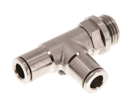 Racor en T en ángulo recto de 6mm x G1/4'' con rosca macho de latón FKM giratorio