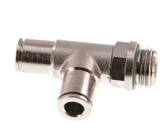 Racor en T en ángulo recto de 6mm x G1/4'' con rosca macho de latón FKM giratorio
