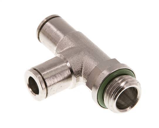 Racor en T en ángulo recto de 6mm x G1/4'' con rosca macho de latón FKM giratorio