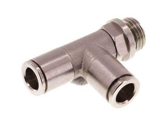 Racor en T en ángulo recto de 8mm x G1/4'' con rosca macho de latón FKM giratorio
