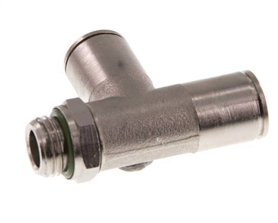 Racor en T en ángulo recto de 10 mm x G1/4'' con rosca macho de latón FKM giratorio